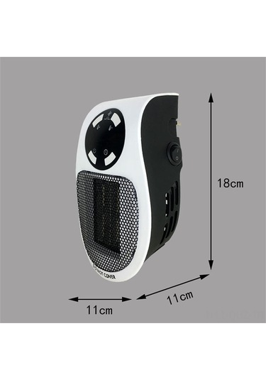Aubyhe 500w Ptc Mini Isıtıcı, 1-12 Saat Zamanlayıcı, 2 Hız Ayarı, Otomatik Kapanma, İngiliz Şarjı Ve Uzaktan Kumanda İle Ev/ofis Kullanıma Uygun