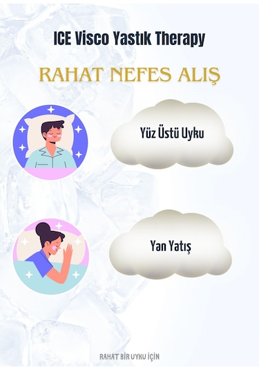 Ice Visco Yastık Boyun Fıtığı Boyun Düzleşmesi Destekli Lüks Yastık Taşıma Çantalı