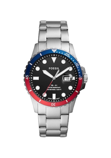 Fossil Ffs5657 Quartz Çelik Gri Siyah Kadran 42 Mm Erkek Kol Saati