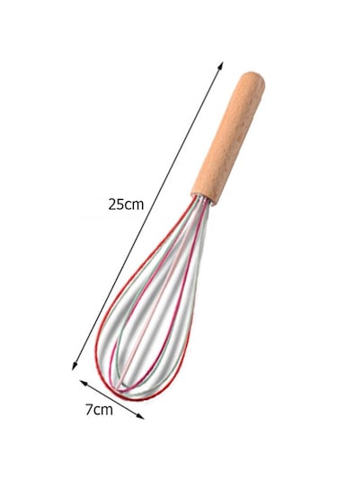 Çok Renkli 1 Adet Silikon Yumurta Çırpıcı Çırpma Teli Ahşap Saplı Mutfak El Yumurta Çırpıcı Alet Mutfak Gereçleri Pişirme Aksesuarları Çok Renkli