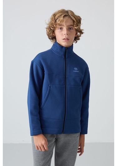 Standart Fit 2li Paket Bej-parlament Erkek Çocuk Sweatshirt - 11245 Krem - Mavi