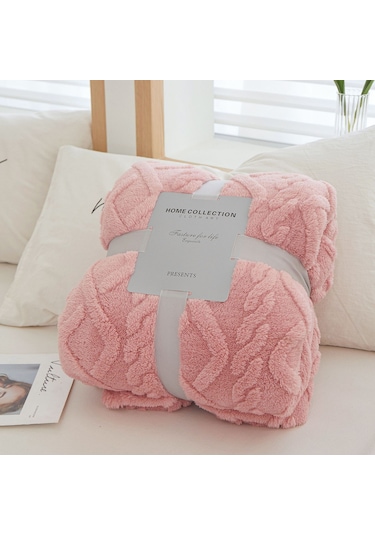 Pembe Mercan Polar Basit Battaniye İskandinav Tarzı Çiçek Gazlı Bez Klima Yorgan Yumuşak Nefes Wrap Battaniye Yatak Örtüsü Ekose 100 150cm