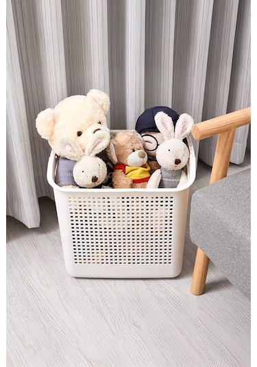 İronika Samba Kirli Temiz Çamaşır Sepeti Çok Amaçlı Oyuncak Sepeti - Latte Latte