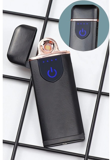 Periboia Kapaklı Işıklı Usb Şarjlı Çakmak Alevsiz Elektronik Çak