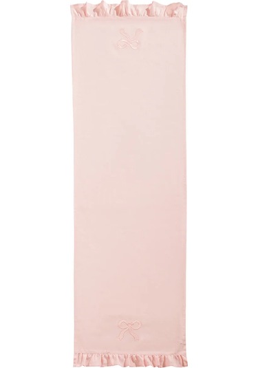 Pembe Fiyonk Nakışlı Fırfır Detaylı Runner 45x150 Cm