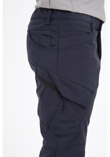 Camp Scoutland Camp593 Outdoor Softshell Su Ve Rüzgara Dayanıklı içi Polarlı Kışlık Erkek Lacivert Taktik Pantolon