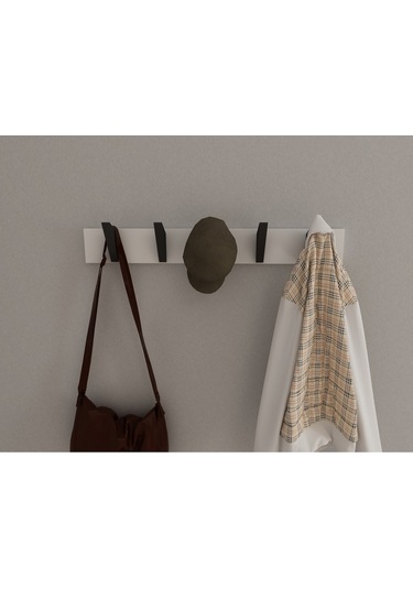 Hepsi3boyutlu Modern Duvar & Kapı Kanca Askılık - 5 Adet Siyah Kanca Askılık - Model No : 5 Siyah