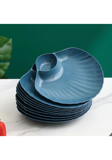 Mavi Kurutulmuş Meyve Tabağı Anti-damla Kabuk Şekli İstiflenebilir Kırılmaz Zarif Paket Gıda Düz Renk Gıda Sınıfı Malzemeleri