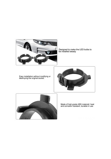 Springsun Kia K5/k3/sorento Hyundai Sonata Santafe İçin H7 Led Far Adaptörü, Sabit Montaj, Kolay Kurulum, 2 Adet Abs Malzeme