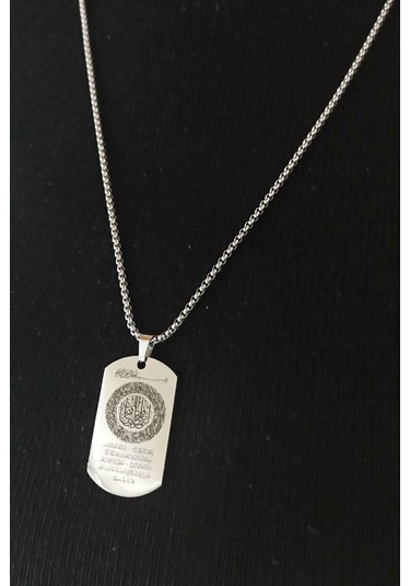 Vog Fetih Süresi Erkek Paslanmaz Çelik Kolye Zincir Beyaz