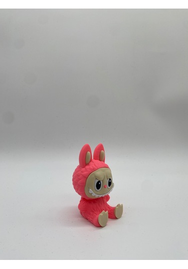 Oturan Dekoratif Labubu Figürü 3D Baskı Pembe