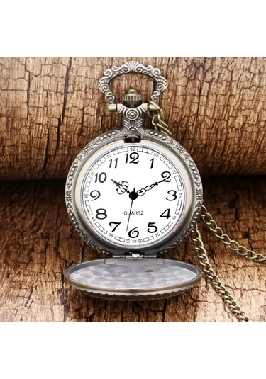 Smael Ay Yıldız Kabartmalı 50 MM Köstekli Cep Saati