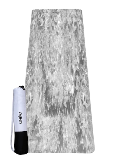Seeka Marble Yoga Mat - Gri 183cm X 68cm Eksta Geniş Ekstra Uzun Gri