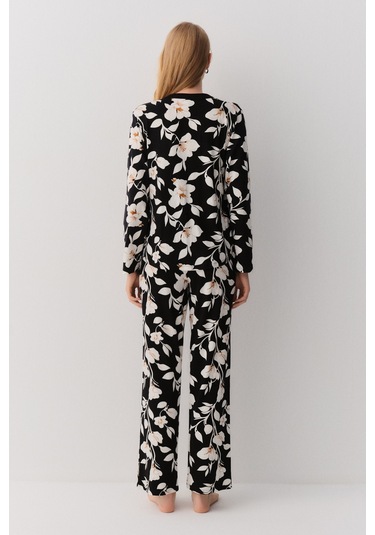 Suwen Marigold Maskülen Pijama Takımı Sh26232660b911 Siyah Desenli