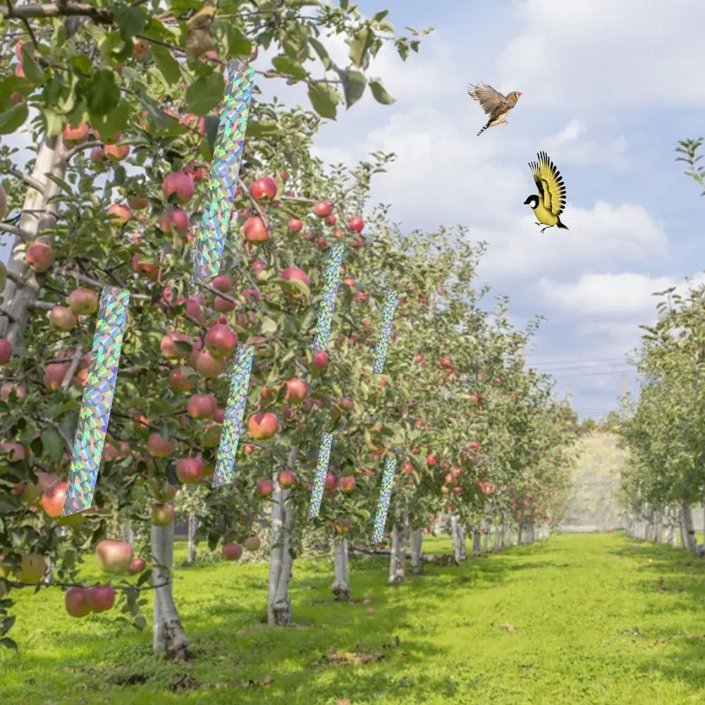Yuntech01 Çift Taraflı Yansıtıcı Kuş Kovucu Bandı - 4.8cm X 50m Çiçek Desenli Pet Filmi - Balkon Bahçe Tarla Koruması