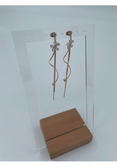 Xbaby Taşlı Papatya Rose Gold Sallanan Küpe Çok Renkli