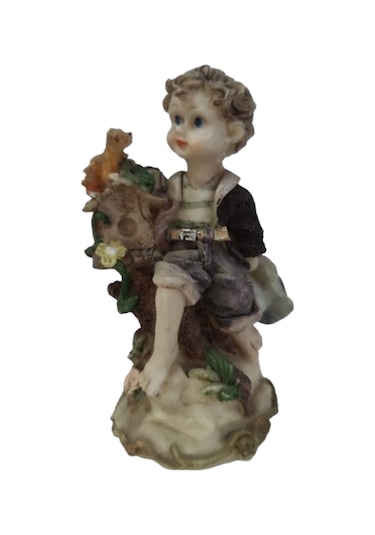 Çocuk Siyah Ceketli Biblo Polyester 13 Cm Polyester