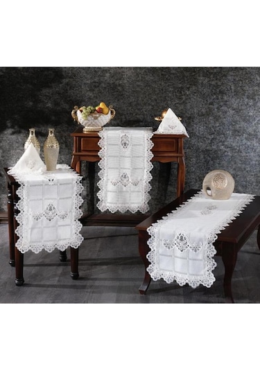 Sahra 5 Parça Salon Takımı Krem Krem