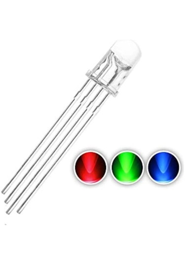 5mm Rgb Led Ortak Anot 4 Pin Multicolor Diyot Işık 3 Adet