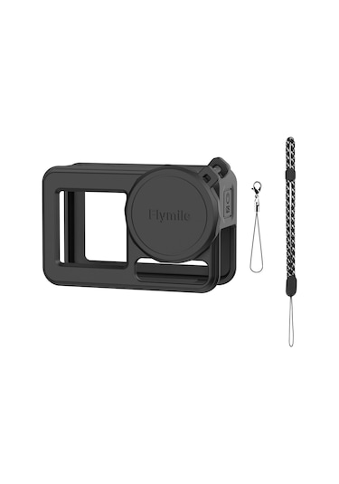Djı Osmo Action 3/4/5 Pro Flymile Silikon Kapak Spor Kamera Lens Damla Kılıfları İçin Siyah