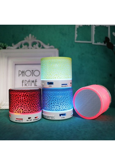 Padalink A9 Mini Işıklı Bluetooth Hoparlör - Usb Şarjlı, Usb Flash Ve Kart Destekli, Kırık Desenli, Taşınabilir Ses Cihazı