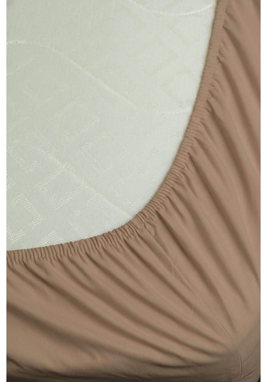 %100 Pamuk Ranforce Premium Çift Kişilik Lastikli Çarşaf - Mocha Mocha