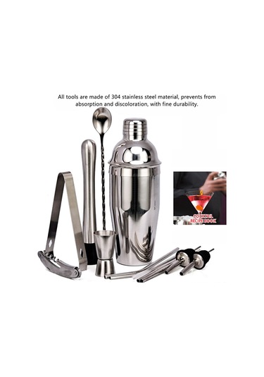 Yunboo 304 Çelik Kokteyl Hazırlama Seti 13 Parça - 350ml Şakiyeli Profesyonel Bar Aletleri, İçki Karıştırma Gereçleri