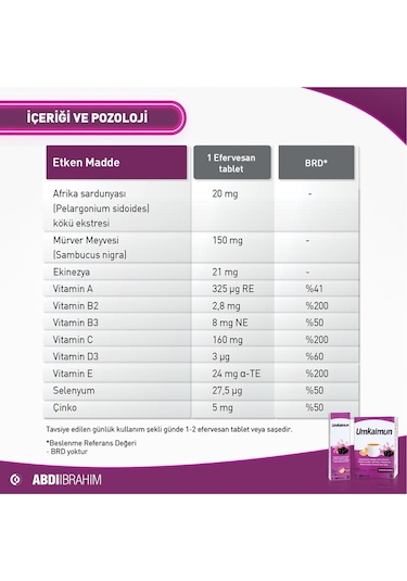 Umkaimun 15 Efervesan Tablet - 1+1 İkincisi Hediye