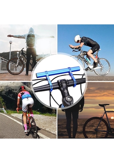 Bisiklet Gidon Bisiklet El Feneri Tutucu Gidon Bisiklet Aksesuarları Genişletici Montaj Braketi Mavi Mavi