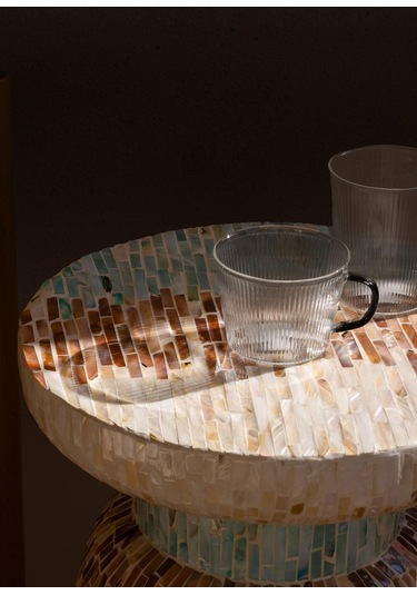 The Mia Sedef Tabure Yan Sehpa 38x40 Cm Tlc0103 Çok Renkli