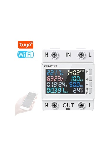 Trendooze Geeksen Tuya Wifi 8'i 1 Arada Güç Ölçer Renkli Ekran 2p Çok Fonksiyonlu Ac Enerji Ölçer İh