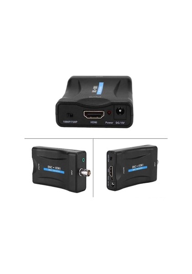 Samdoo Bnc'den Hdmı'ye Dönüştürücü, Cvbs Cctv Kameraları Ve Dvr'ler İçin 1080p Çıkış, 3.5mm Ses Girişi, Siyah