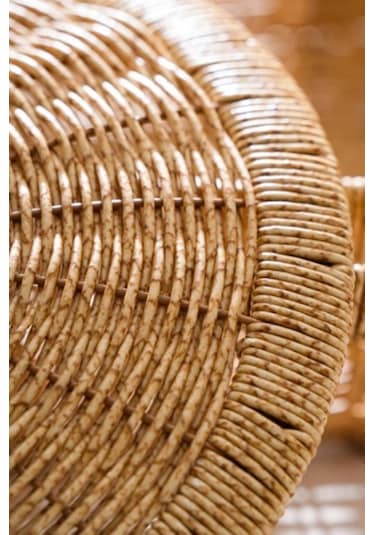 Digithome Rattan Hasır Kapaklı Çok Amaçlı Depolama Mutfak Banyo Sepeti 23 Cm Kahverengi Kahverengi