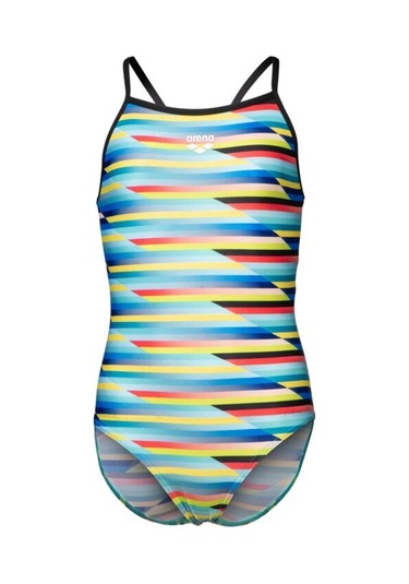 Gırl's Arena Racıng Strıpe Swımsuıt Lıghtdrop Back Kız Çocuk Antreman Mayosu Çok Renkli