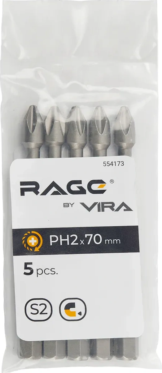 Rage Matsali Matkap Ve Tornavida İçin Darbe Tokanası Uçları Ph2x70mm 270871254