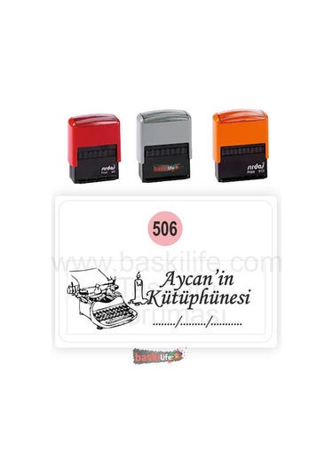 Daktilo Kitap Kaşesi Otomatik Mürekkepli Kitap Damgası