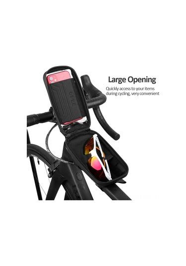 Padalink Inbıke Dayanıklı Eva Malzeme Bisiklet Çantası, Tpu Dokunmatik Ekranlı, Su Geçirmez, Gece Güvenliği Sağlayan Reflektif Şeritli. Siyah