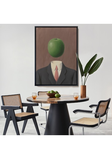 Ahşap Çerçeveli Rene Magritte - Soyut Sabit Fikir Tablosu-7343