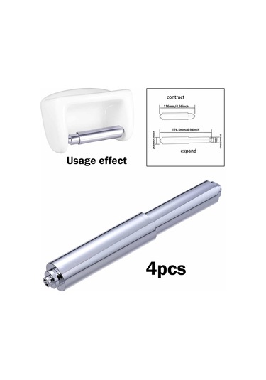 Suntek 4x Tuvalet Kağıdı Tutucu Yaylı Rulo Yardımcı Esnek Gümüş