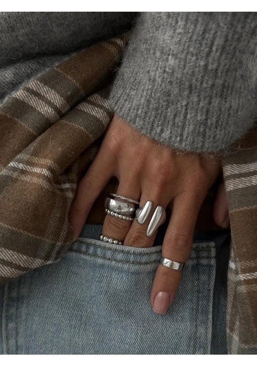 Sılverme Gümüş Örgü Yüzük 925 Ayar İnce 269786124 Gümüş