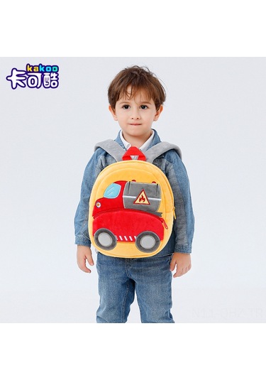 Aubyhe 2-4 Yaş Çocuklar İçin Makine Desenli Yumuşak Sırt Çantası - Vinç Modeli Eğlenceli Okul Çantası Çok Renkli