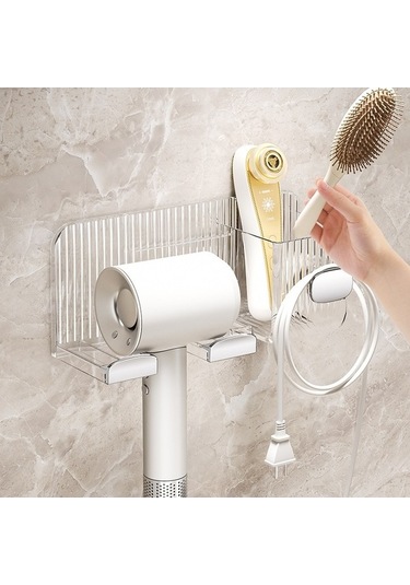 Wondernest Tutacağı, Lichen Kurutma Saç No-punch Makinesi - Duvara Monte Banyo Siyah