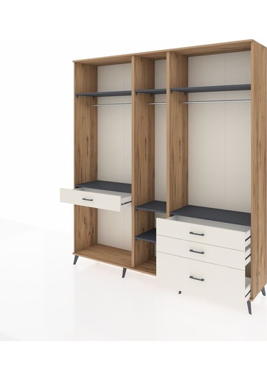 Hyperion Dolap 7 Raflı 4 Çekmeceli 3 Askılı 220x44x243 Çam-antrasit/aytaşı Antrasıt/aytası Hyperion Dolap 7 Raflı 4 Çekmeceli 3 Askılı 220x44x243 Çam-antrasit/aytaşı Antrasıt/aytası