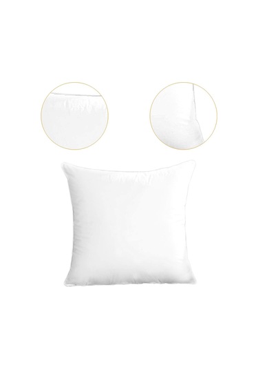 Suntek Yastık Ek Parçası Rahat Kare Pamuklu Atkı 55cmx55cm-1100g-beyaz-kenar Beyaz Kenar