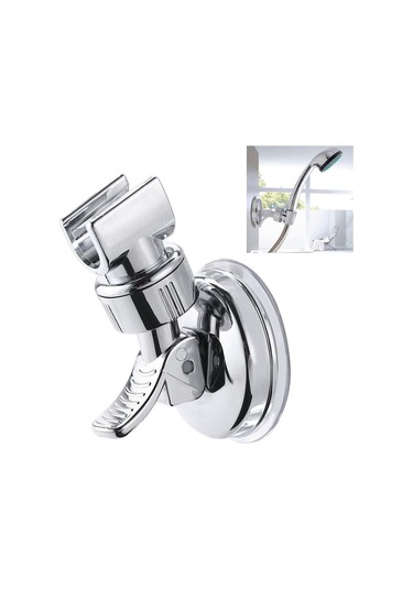 Duş Başlığı Ahize Tutucu Krom Banyo Duvara Montaj Ayarlanabilir Emme Braketi Gümüş