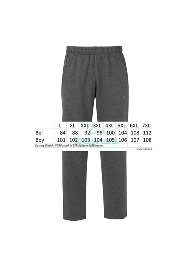 Remsa Spor Erkek Eşofman Altı 3 Cepli Fermuarlı Rea-0705 Antrasit Antrasit