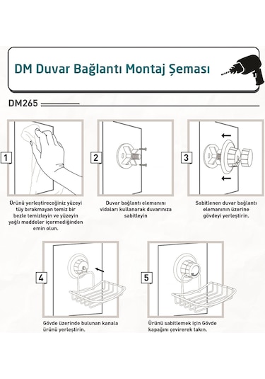 Teknotel Delme Vida Matkap Yok! Vakumlu Sabunluk Krom Dm265