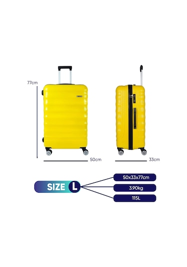 Vegmann Delphin Sarı Büyük Boy Valiz
