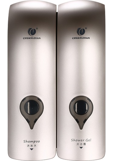 Yifomall Duş Jeli Ve Şampuan İçin 300ml Çift Başlı Duvar Tipi Sabunluk - Kolay Kurulum Ve Yeniden Doldurma Şampanya Altın