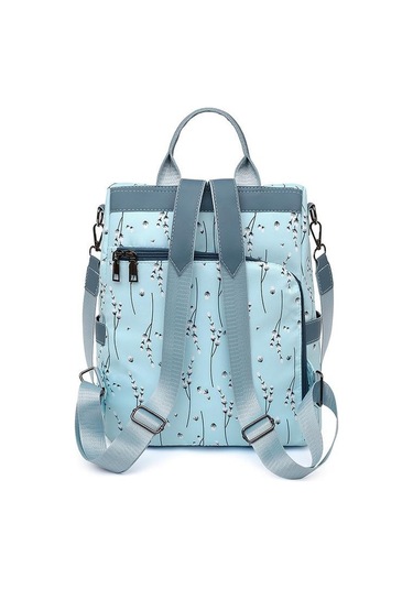 Haki Yogodlns Yeni Baskı Çiçek Sırt Çantası Kadınlar Için Moda Tüy Topu Sırt Çantası Büyük Kapasiteli Öğrenci Okul Çantalarını Rahat Seyahat Çantası Haki